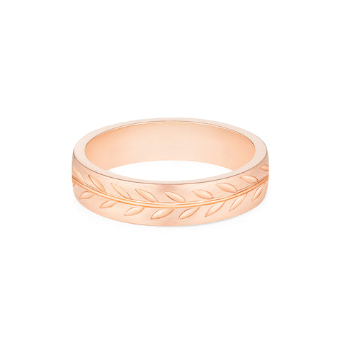 Oliver Men's Engraved Laurel Leaf Band – Michellia Fine Jewelry