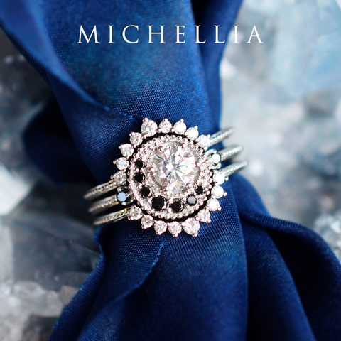 [Luna] Crescent Moon Engagement Ring in Diamond / Moissanite Women's Ring michelliafinejewelry   