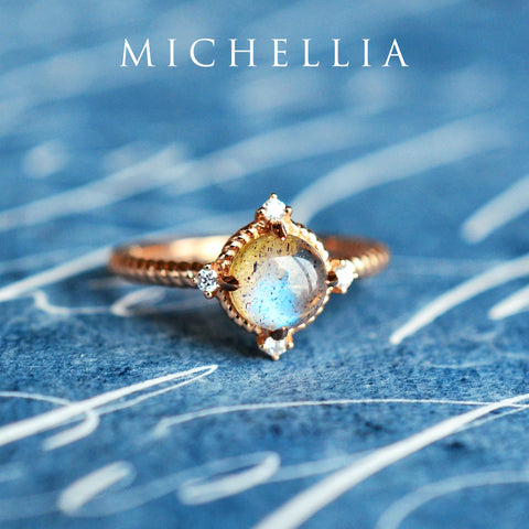 [Stella] Aura of Galaxy Engagement Ring in Labradorite Women's Ring michelliafinejewelry   