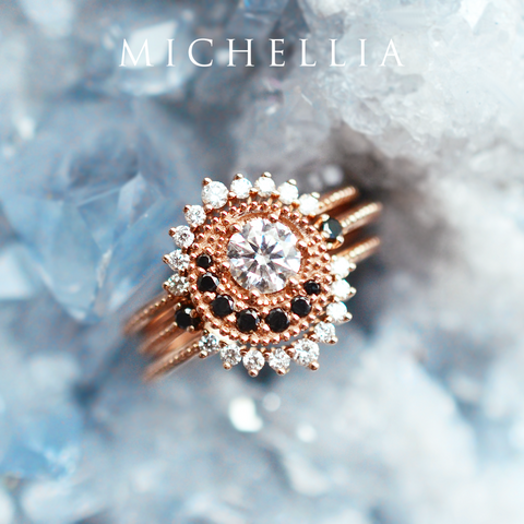 [Luna] Crescent Moon Engagement Ring in Diamond / Moissanite Women's Ring michelliafinejewelry   