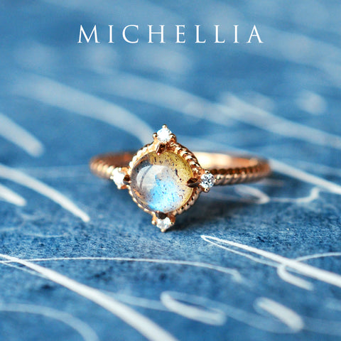 [Stella] Aura of Galaxy Engagement Ring in Labradorite Women's Ring michelliafinejewelry   
