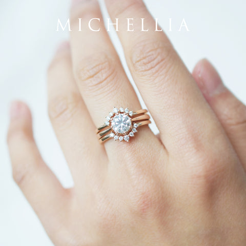 [Cassandra] Vintage Crown Solitaire Ring in Lab Blue Sapphire Women's Ring michelliafinejewelry   