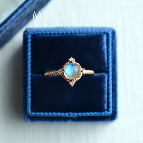 [Stella] Aura of Galaxy Engagement Ring in Labradorite Women's Ring michelliafinejewelry   