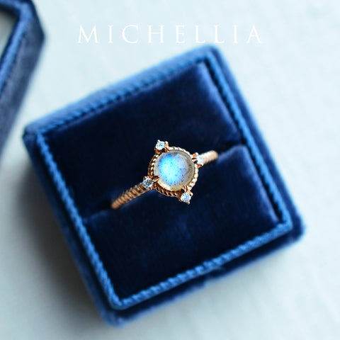 [Stella] Aura of Galaxy Engagement Ring in Labradorite Women's Ring michelliafinejewelry   