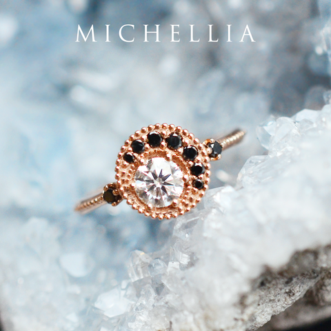 [Luna] Crescent Moon Engagement Ring in Diamond / Moissanite Women's Ring michelliafinejewelry   