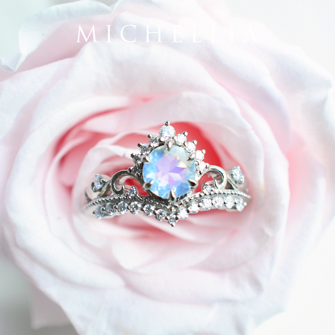 [Theia] Heirloom Crown Engagement Ring in Moonstone Women's Ring michelliafinejewelry   