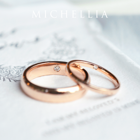 [Nora] Petite Classic Band with Hidden Diamond / Birthstone, 2mm Wedding Band michelliafinejewelry   