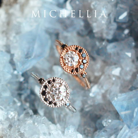 [Luna] Crescent Moon Engagement Ring in Diamond / Moissanite Women's Ring michelliafinejewelry   