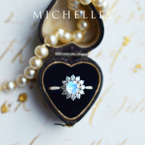 [Rosalie] Vintage Bloom Ring in Moonstone Women's Ring michelliafinejewelry   