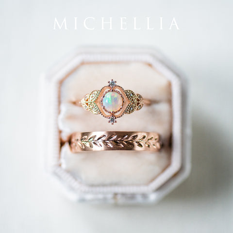 [Adeline] Vintage Rose Ring in Opal Women's Ring michelliafinejewelry   