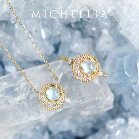 [Luna] Crescent Moon Ring in Moonstone Women's Ring michelliafinejewelry   