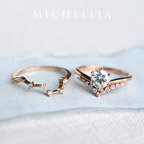 [Ursa] Big Dipper Constellation Diamond Band Wedding Band Michellia Fine Jewelry   