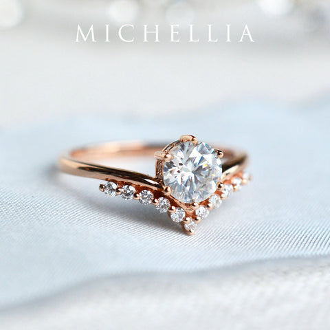 [Diane] Moonwake Engagement Ring in Diamond / Moissanite Women's Ring michelliafinejewelry   