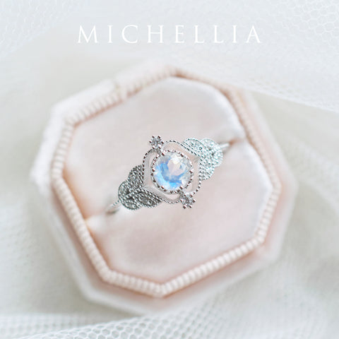 [Adeline] Vintage Rose Ring in Moonstone Women's Ring michelliafinejewelry   