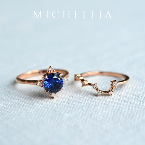 [Polaris] North Star Ring in Lab Blue Sapphire Women's Ring michelliafinejewelry   