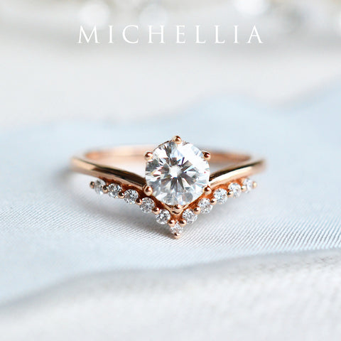 [Diane] Moonwake Engagement Ring in Diamond / Moissanite Women's Ring michelliafinejewelry   
