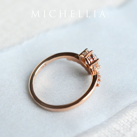 [Diane] Moonwake Engagement Ring in Diamond / Moissanite Women's Ring michelliafinejewelry   