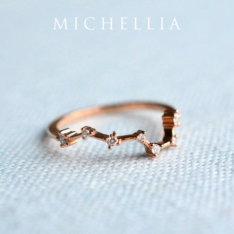 [Ursa] Big Dipper Constellation Diamond Band Wedding Band Michellia Fine Jewelry   