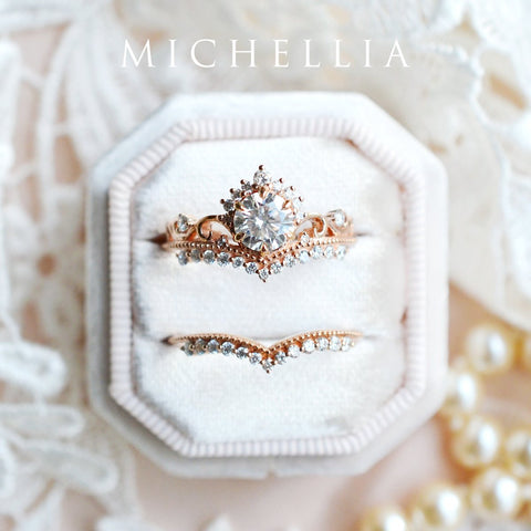 [Theia] Heirloom Crown Engagement Ring in Aquamarine Women's Ring michelliafinejewelry   