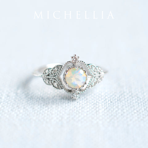 [Adeline] Vintage Rose Ring in Opal Women's Ring michelliafinejewelry   