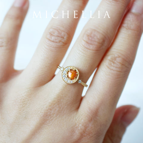 [Luna] Crescent Moon Ring in Sunstone Women's Ring michelliafinejewelry   