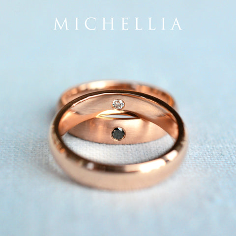 [Nolan] Men's Classic Comfort Fit Band with Outer Morganite, 5mm Men's Band Michellia Fine Jewelry   