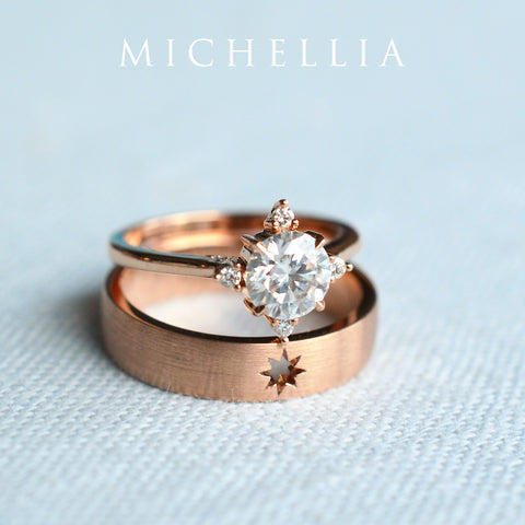 [Alexis] Men's Starlight Wedding Band Men's Band Michellia Fine Jewelry