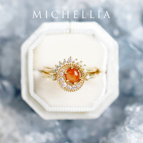 [Luna] Crescent Moon Ring in Sunstone Women's Ring michelliafinejewelry   