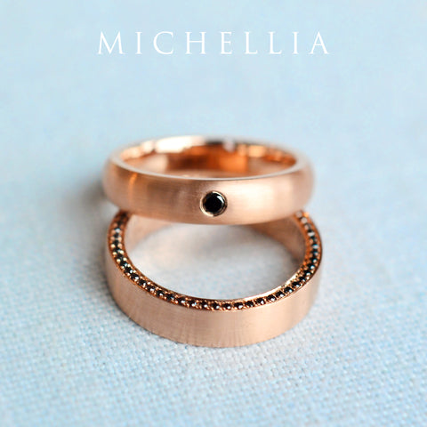 [Nolan] Men's Classic Comfort Fit Band with Outer Morganite, 5mm Men's Band Michellia Fine Jewelry   