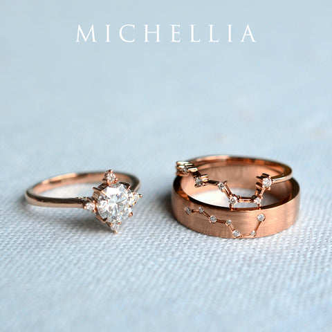 [Ursa] Big Dipper Constellation Diamond Band Wedding Band Michellia Fine Jewelry   