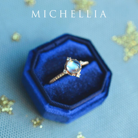 [Stella] Aura of Galaxy Engagement Ring in Moonstone Women's Ring michelliafinejewelry   