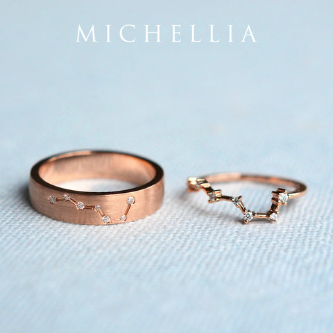 [Ursa] Big Dipper Constellation Diamond Band Wedding Band Michellia Fine Jewelry   