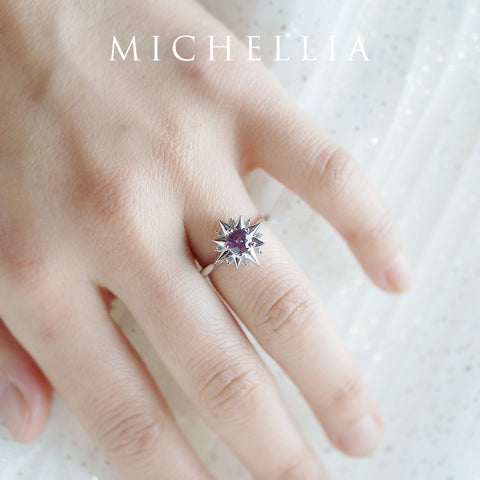 [Astra] Starlight Engagement Ring in Lab Alexandrite Women's Ring michelliafinejewelry   
