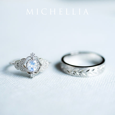 [Adeline] Vintage Rose Ring in Moonstone Women's Ring michelliafinejewelry   