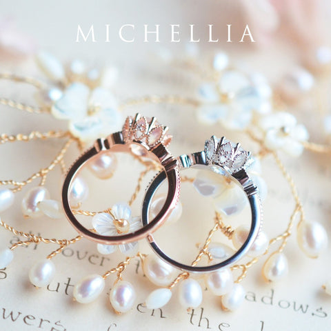 [Evanthe] Vintage Floral Engagement Ring in Opal Women's Ring michelliafinejewelry   