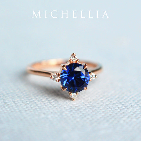 [Polaris] North Star Ring in Lab Blue Sapphire Women's Ring michelliafinejewelry   