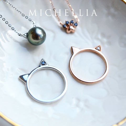 [Mia] Diamond Cat Ear Band Women's Ring michelliafinejewelry   