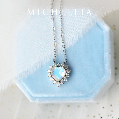 [Cordelia] Heart of the Sea Necklace in Moonstone Necklace michelliafinejewelry   