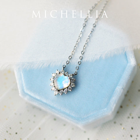 [Cordelia] Heart of the Sea Necklace in Moonstone Necklace michelliafinejewelry   