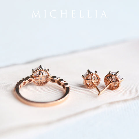 [Evelyn] Vintage Classic Crown Earrings in Lab Blue Sapphire Earrings michelliafinejewelry   