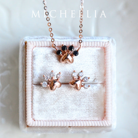 [Beans] Dog & Cat Paw Diamond Earrings Earrings michelliafinejewelry   