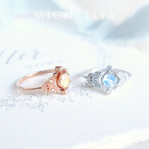 [Adeline] Vintage Rose Ring in Morganite Women's Ring michelliafinejewelry   