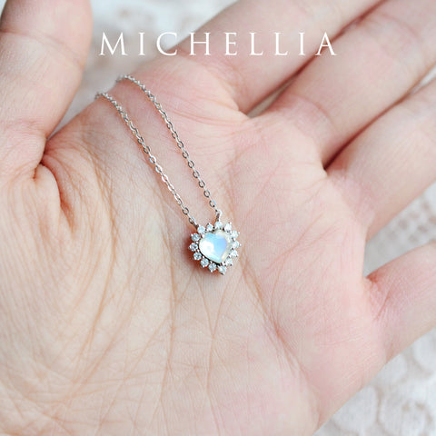 [Cordelia] Heart of the Sea Necklace in Moonstone Necklace michelliafinejewelry   