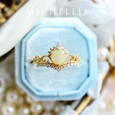 [Theia] Heirloom Crown Ring in Opal Women's Ring michelliafinejewelry   