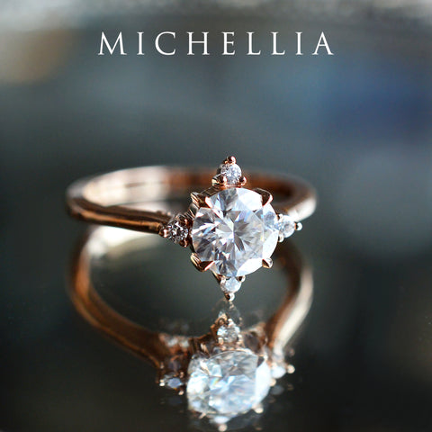 [Polaris] North Star Engagement Ring in Diamond / Moissanite Women's Ring michelliafinejewelry   