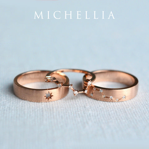 [Ursa] Big Dipper Constellation Diamond Band Wedding Band Michellia Fine Jewelry   