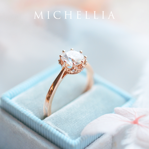 [Cassandra] Vintage Crown Solitaire Ring in Moonstone Women's Ring michelliafinejewelry   