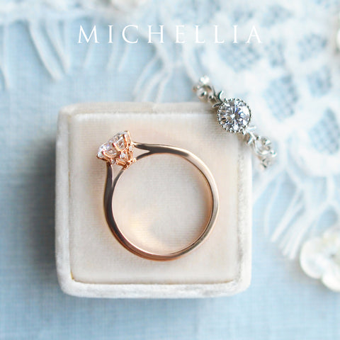 [Victoria] Classic Crown Solitaire Engagement Ring in Diamond / Moissanite Women's Ring michelliafinejewelry   