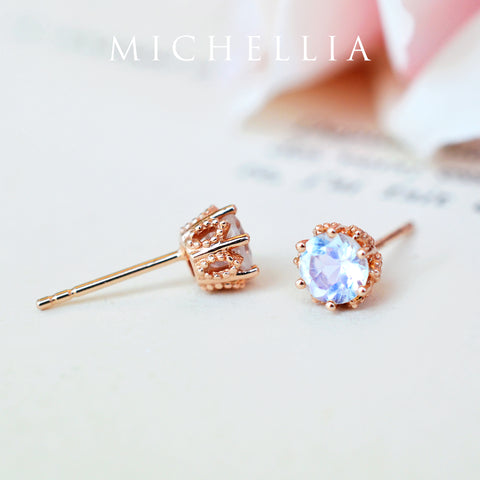 [Eden] Petite Floral Earrings in Moonstone Earrings michelliafinejewelry   