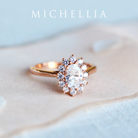 [Julianne] Vintage Bloom Oval Cut Ring in Opal Women's Ring michelliafinejewelry   